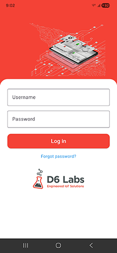 WhiskerMobile login screen