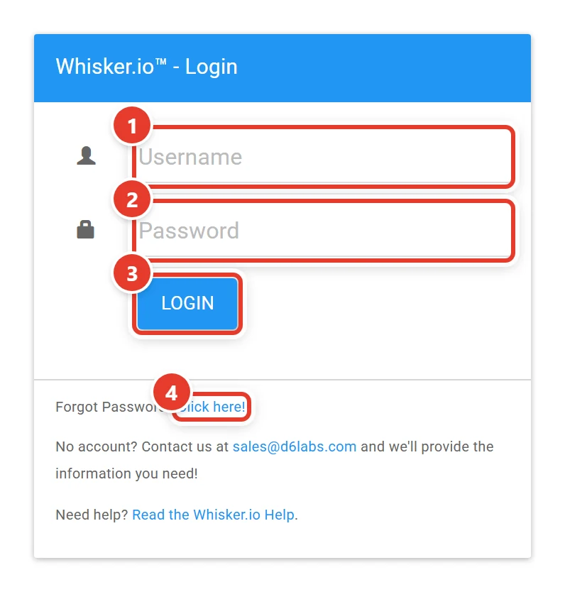 The login page