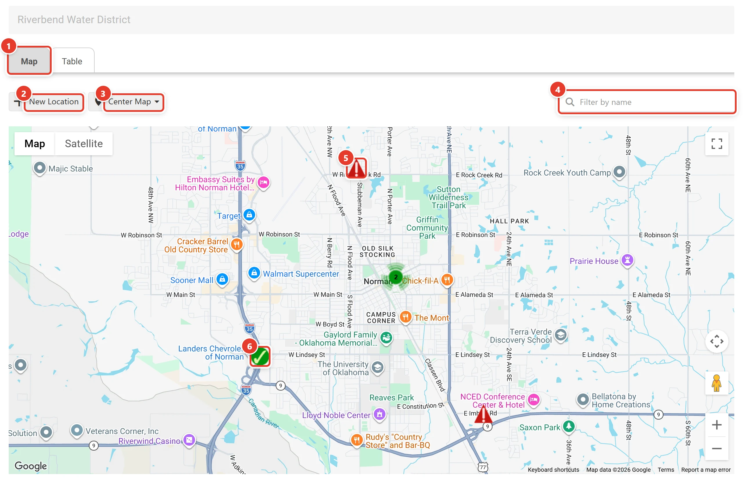 The map of all locations