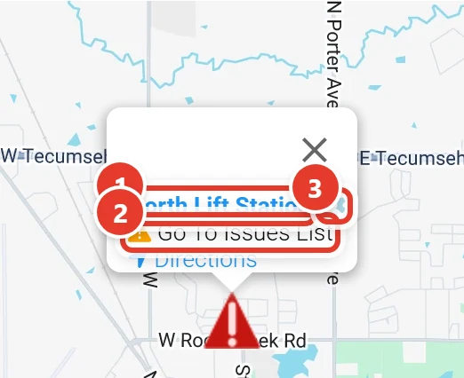 A location's tooltip on the map