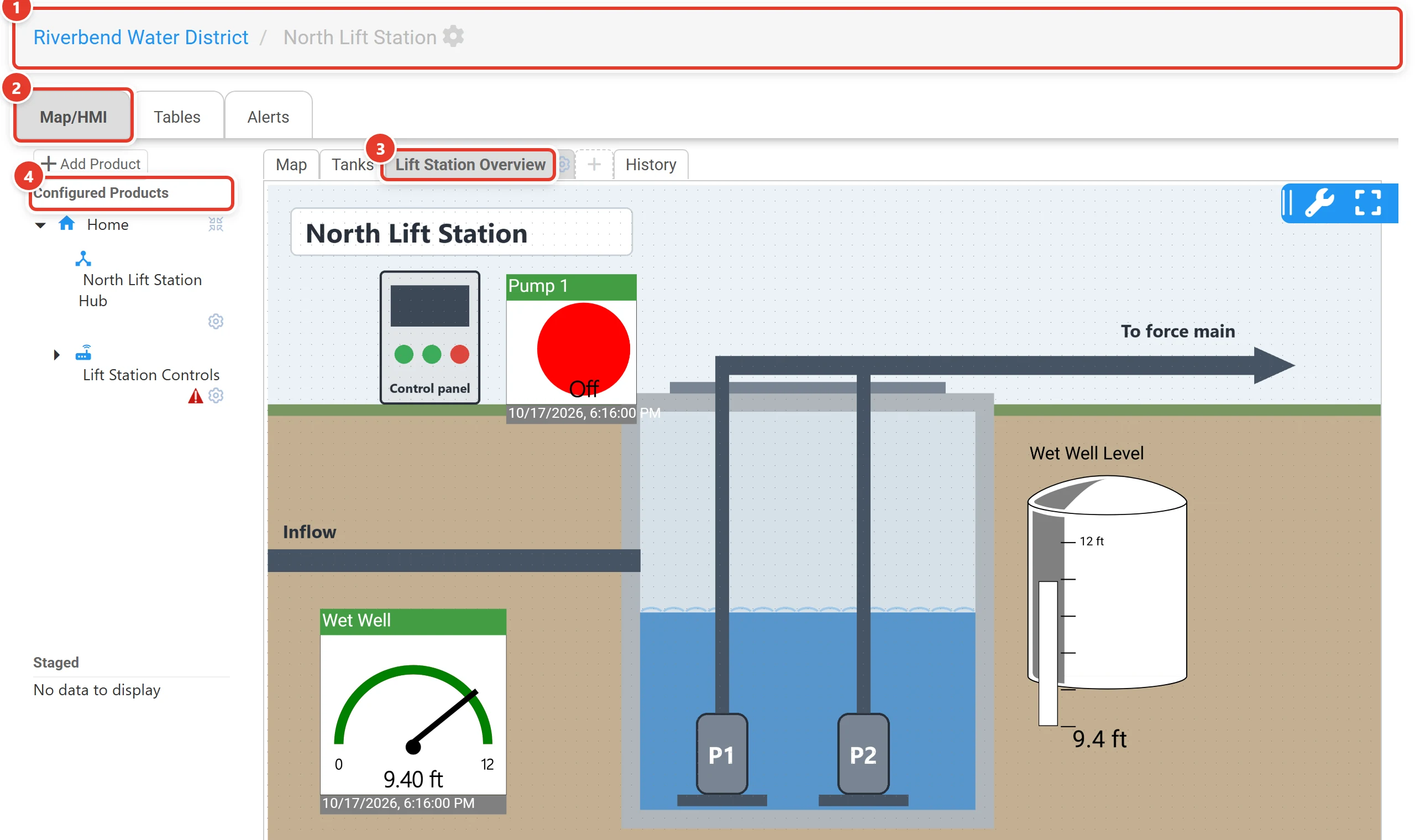 A location's Map/HMI page